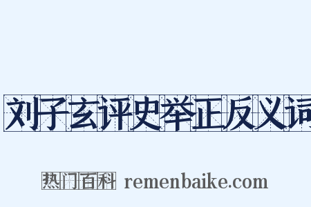 刘子玄评史举正反义词是什么意思的图片